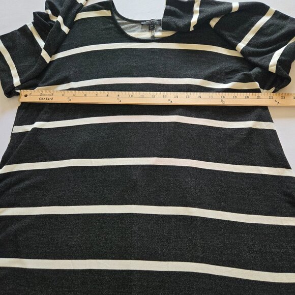 Lane Bryant Black White Rayon Horizontal Stripe High Low 3/4 Sleeve Top Sz 18/20 - Picture 6 of 15